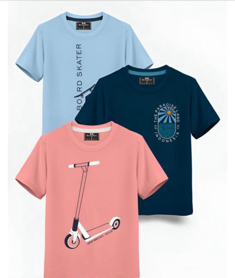 Kids Printed T-Shirt (Pack of 3)