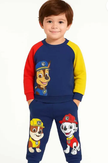 Boys & Girls Casual Track Suit Sweatshirt, Track Pants, Sweatpant (blue, yellow, red) - Image 2